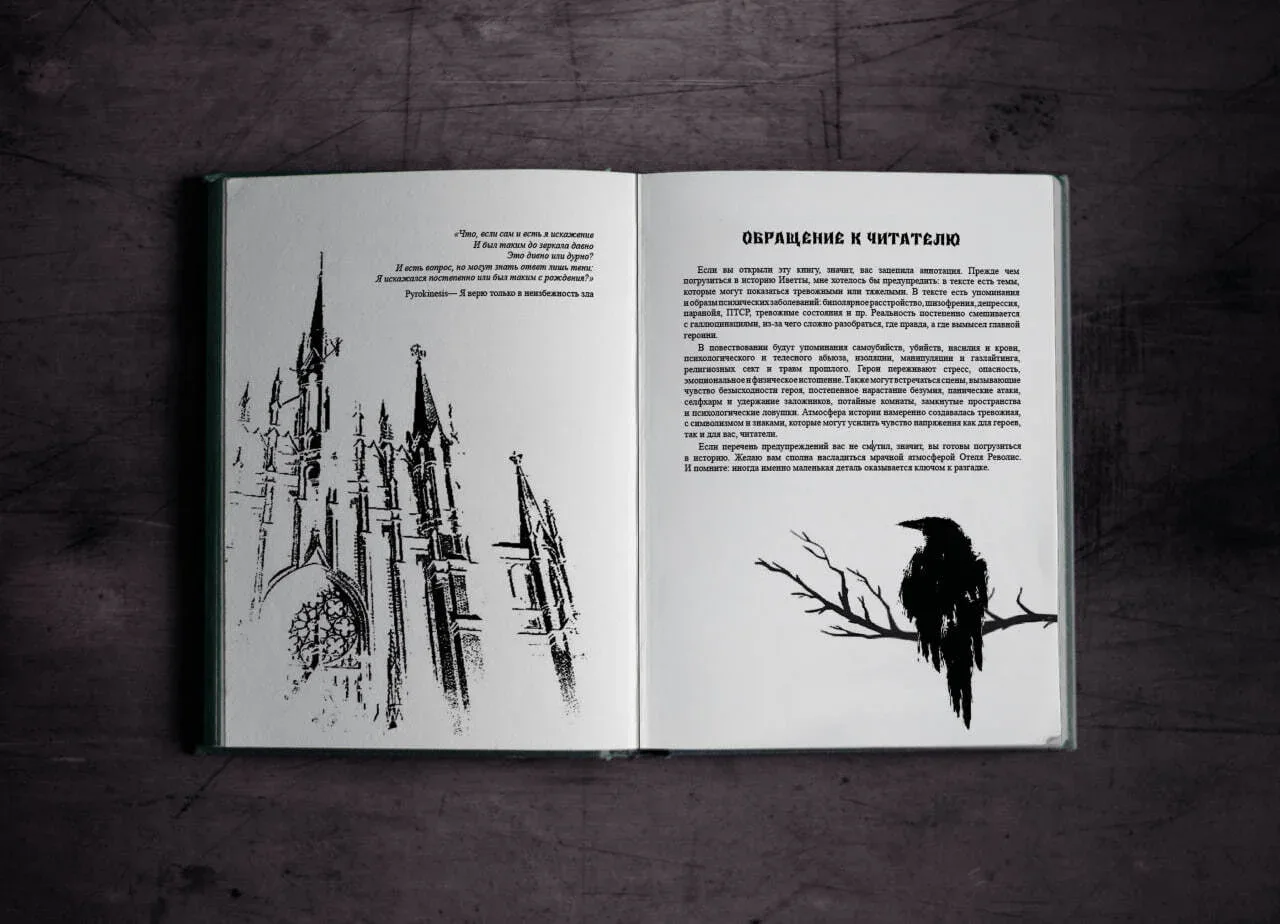 Работа из портфолио: Книга "Регистр постояльцев. Отель Револис"